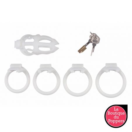 Cage de chasteté Skelly L 11 x 3.6cm Blanche