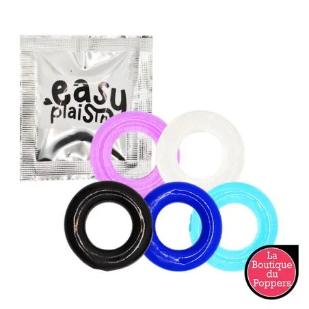 Cockring Souple Extensible EasyPlaisir - coloris aléatoire pas cher