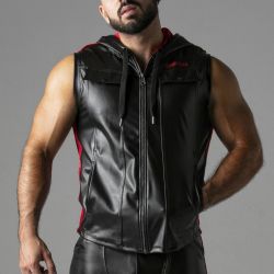 Veste sans manche MASSIVE RUDE Noir-Rouge