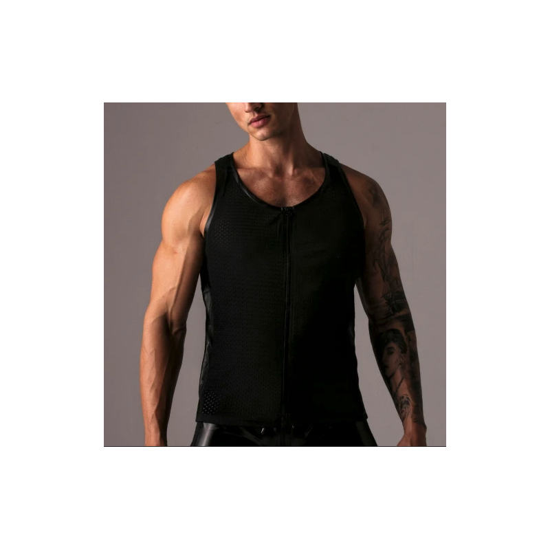 Débardeur ZIPPER VEST Noir pas cher