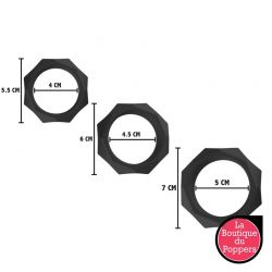 Lot de 3 Cockrings Silicone Heavy C-Ring Noirs