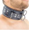 Collier rembourré en cuir avec Anneaux D Noir Collier rembourré en cuir avec Anneaux D Noir