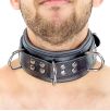 Collier rembourré en cuir avec Anneaux D Noir Collier rembourré en cuir avec Anneaux D Noir