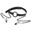 Bâillon-Anneau et Pince-Tétons Gag Nip Noir Bâillon-Anneau et Pince-Tétons Gag Nip Noir