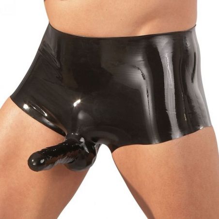 Short en latex avec Gaine de pénis - Taille : L/XL pas cher