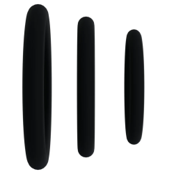 Pack 3 cockrings silicone noir Rock Solid