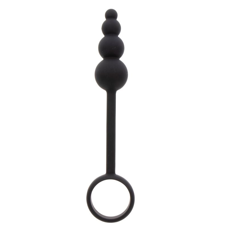 Cockring Plug anal Beads Ring 8.5 x 3.5 cm Noir pas cher