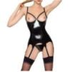Guêpière et String VINYL BASQUE CROSS Noire Guêpière et String VINYL BASQUE CROSS Noire