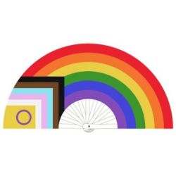 Eventail géant 60cm ARC EN CIEL LGBTQR+  pas cher