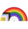 Eventail géant 60cm ARC EN CIEL LGBTQR+ Eventail géant 60cm ARC EN CIEL LGBTQR+