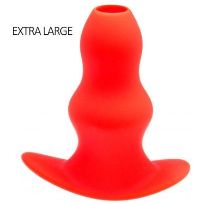 Plug Tunnel Stretch Rouge Extra large 16 x 7.5cm pas cher