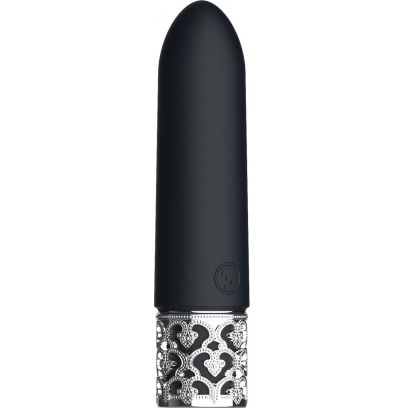 Vibro rechargeable Bijou en silicone 10x2.4cm - Noir