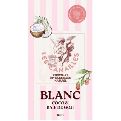 Tablette Chocolat Composees - Base Chocholat Blanc / Coco Et Baies De Goji - 100G
