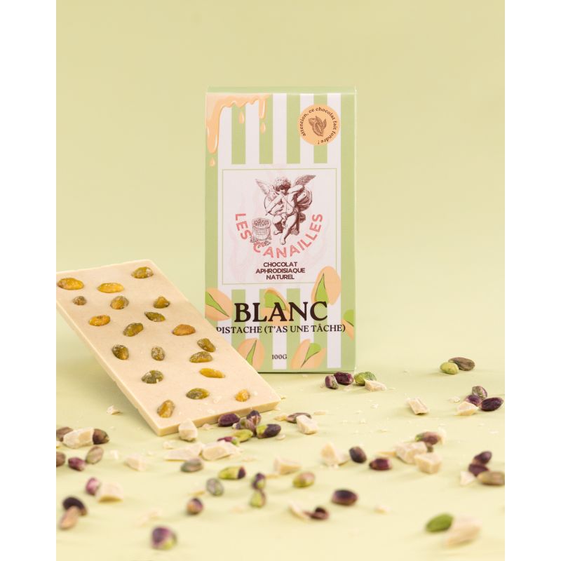 Tablette Chocolat Composees - Base Chocholat Blanc / Pistache - 100G Tablette Chocolat Composees - Base Chocholat Blanc / Pistache - 100G