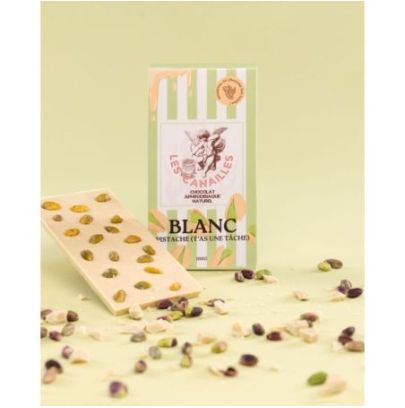 TABLETTE CHOCOLAT COMPOSEES - BASE CHOCHOLAT BLANC / PISTACHE - 100G pas cher