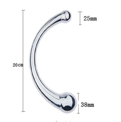 Godemichet de Massage à Double tête en acier inoxydable 20x3.8cm