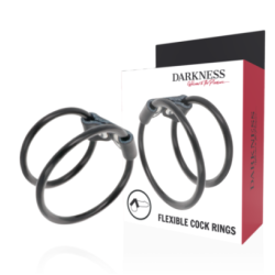 DARKNESS - ANNEAU PÉNIS DOUBLE FLEXIBLE pas cher DARKNESS - ANNEAU PÉNIS DOUBLE FLEXIBLE pas cher