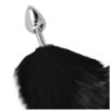 Plug anal argent 8cm avec queue noire Darkness Plug anal argent 8cm avec queue noire Darkness