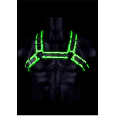Bulldog Harness with Buckle - Glow in the Dark - S/M pas cher