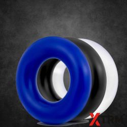 Lot de 3 cockring Xtrm Bleu Blanc Noir sur La boutique du poppers Lot de 3 cockring Xtrm Bleu Blanc Noir