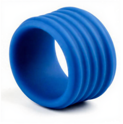 Cockring Deep Rib Grip 35 mm Bleu pas cher