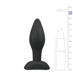 Plug anal noir en silicone - Small 7.5x2.8cm