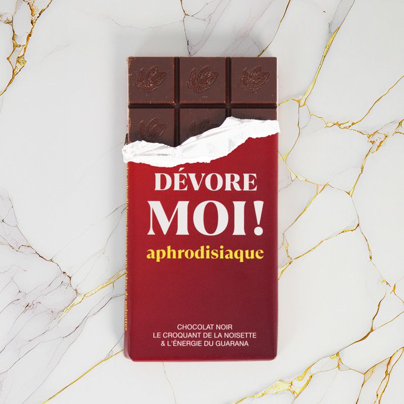Chocolat aphrodisiaque Dévore moi ! Noir 70 % - Noisette et Guarana