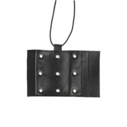 Gaine pénienne en cuir avec picots - Noir pas cher