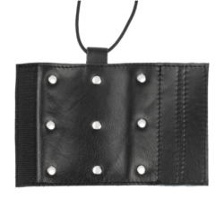 Gaine pénienne en cuir avec picots - Noir