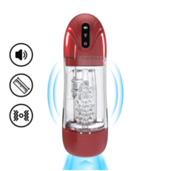 Masturbateur Sonicpull Vibrations et Succion Rouge pas cher