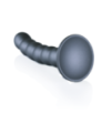 Dildo en silicone avec perles pour le point G - 12.8x2.5cm - Gunmetal