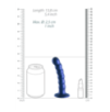 Dildo en silicone G-spot perlé - 12.8x2.5cm - Bleu métallique