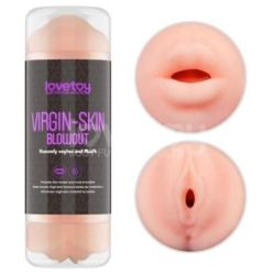 Masturbateur 2 entrées vagin-bouche Virgin-skin blowout Violet pas cher