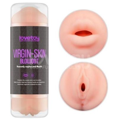 Masturbateur 2 entrées vagin-bouche Virgin-skin blowout Violet pas cher