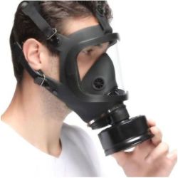 Masque à gaz BDSM FULL VISU Noir