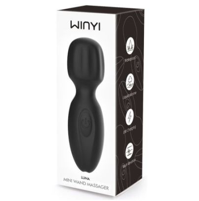 Mini Wand Lunius 11 cm Noir - 10 Vibrations