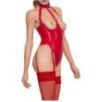 Body ouvert VINYL BODY OPEN Rouge Taille XXL