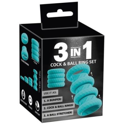 Set de 4 Anneaux Cock & Ball 3 in 1 - 31mm