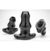 Double Tunnel Plug Noir Large12 x 7 cm