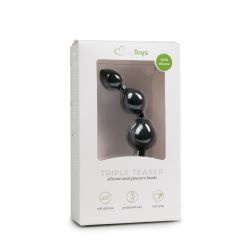 Gode Anal à Boules en Silicone Noir 15,5 cm