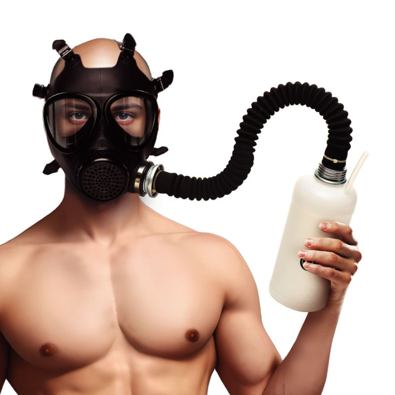 Masque d'Inhalation avec Support pour Flacon Noir et Blanc – XR Brands