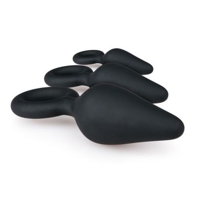 Kit de 3 Plugs Anaux Pointy 10 x 4,5 cm Noir