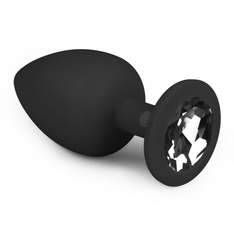 Plug Anal Bijou Diamond 8 x 4 cm Noir