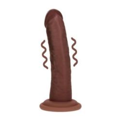 Gode Réaliste Vibrant Courbé Double Densité avec Ventouse – 15