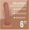 Gode Réaliste Vibrant Courbé Double Densité avec Ventouse – 15,5 cm – Beige