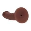 Gode Réaliste Vibrant Courbé Double Densité avec Ventouse – 20,3 cm – Marron