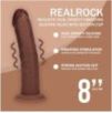 Gode Réaliste Vibrant Courbé Double Densité avec Ventouse – 20,3 cm – Marron