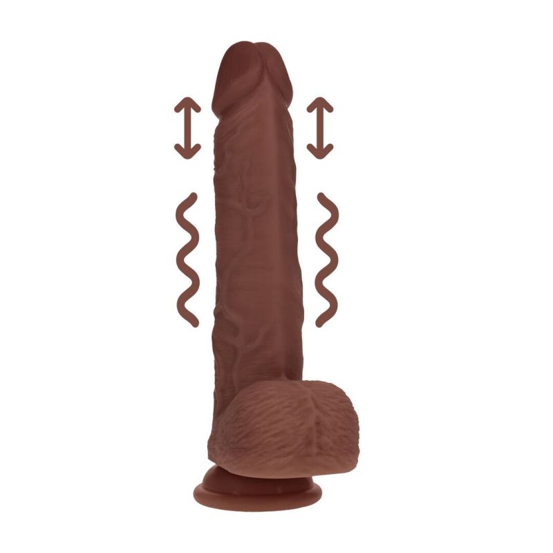 Gode Réaliste Vibrant Va-et-Vient Double Densité avec Testicules – 20,3 cm – Marron Gode Réaliste Vibrant Va-et-Vient Double Densité avec Testicules – 20,3 cm – Marron