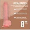 Gode Réaliste Vibrant Va-et-Vient Double Densité avec Testicules – 20,3 cm – Chair