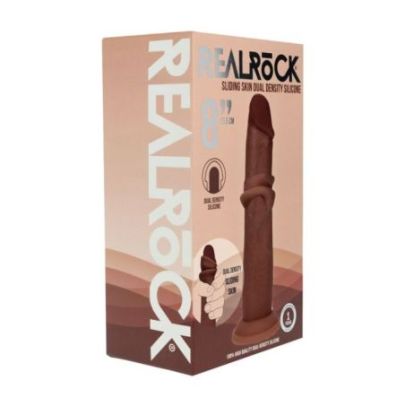 Gode Réaliste Double Densité à Peau réaliste – 20,5 cm – Marron